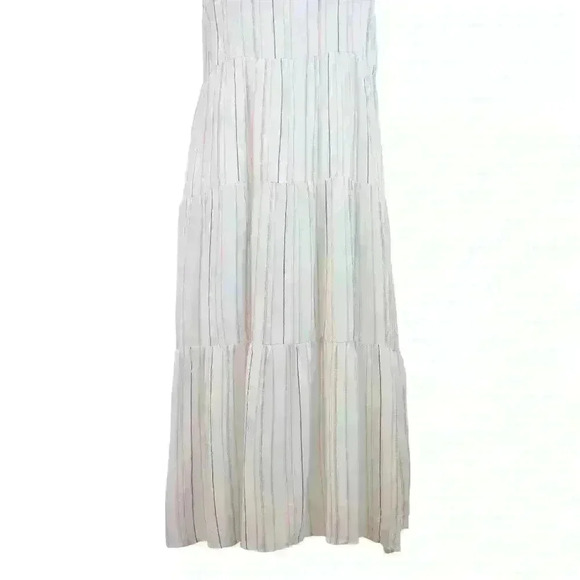 Blu Pepper White Pinstriped Maxi Sundress w/ Tank Top & Tiered Skirt Size Small - Picture 3 of 8